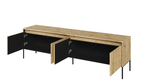 TV-Tisch mit LED-Beleuchtung 4 Türen FLORE Beige