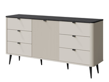 Kommode mit Metallfüße Kaschmir/Graphit Marmor LILIA