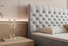 Exklusives Boxspringbett MIAMI mit hochwertiger H3 Matratz Grau 200x200 MIAMI 
