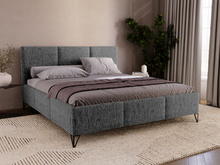 Designerbett geflechtartiger Stoff im Retro-Stil 180x200 Graphit LARAS