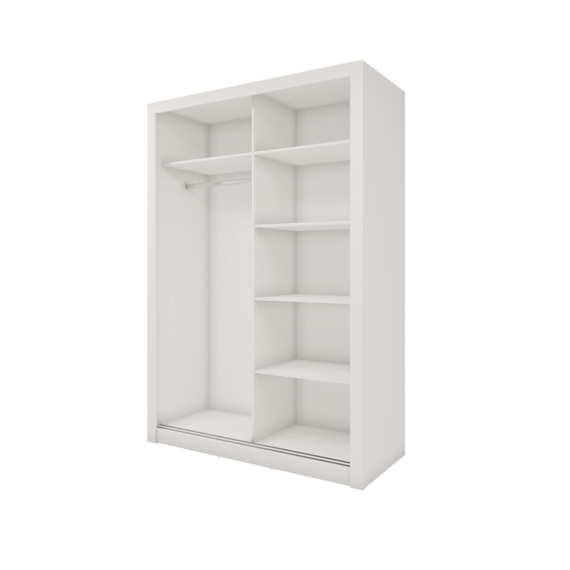 Schwebetürenschrank mit Spiegel für Schlafzimmer VENTI Weiß