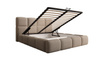 Bett mit hohem Kopfteil Metallrahmen 200x200 Beige MERID 