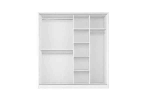 Schwebetürenschrank mit drei Kleiderbügeln ARTI 17 Weiß