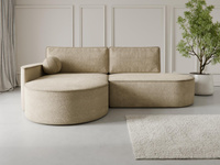 Ecksofa L Stilvolles Sofa mit abgerundeten Formen Beige MORENO