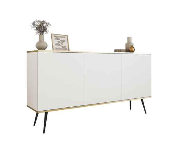 Elegante Kommode mit schwarzen Beinen POLO Weiß