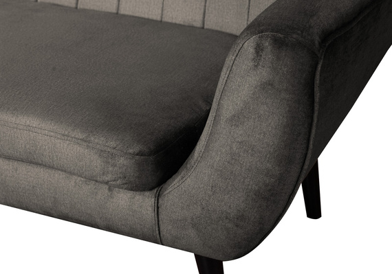Velours-Sofa TULIO Komfortabel GRAPHIT