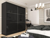 Schwebetürenschrank CINZIA mit Lacobel Glas Schwarz