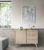 Kommode Scandi design Holz MARIA Sandbeige / Scandi Fischgrät
