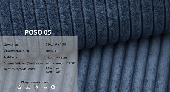Schlafsofa klein 145 cm breite LEO Blau