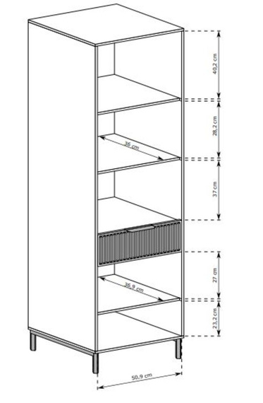 Standvitrine mit Schublade VIIVAS Blau