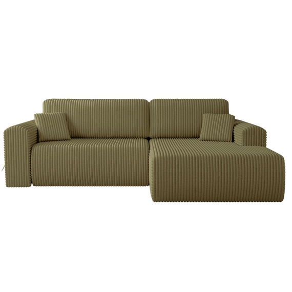 Cordstoff Ecksofa stilvoll Olivgrün