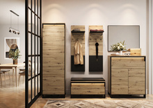 Garderoben-Set LIMA Eiche Artisan/Schwarz