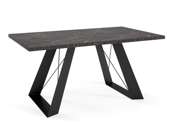 Design Esstisch 160–260 cm Schwarz Marmor LENO