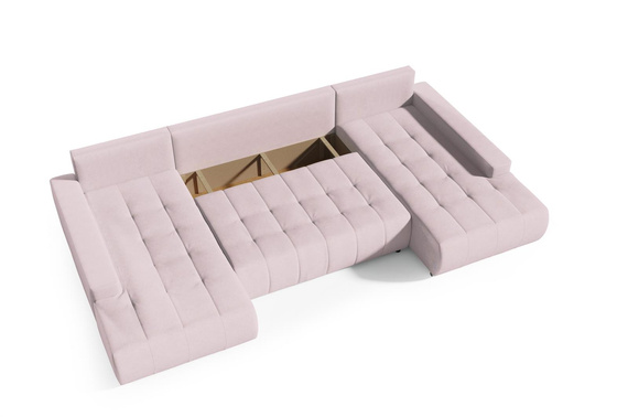 Großes Ecksofa in U-Form für Wohnzimmer MONA Beige