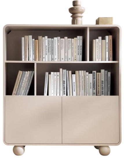 Bücherregal mit runden Füßen 108cm breit Beige ALDOS