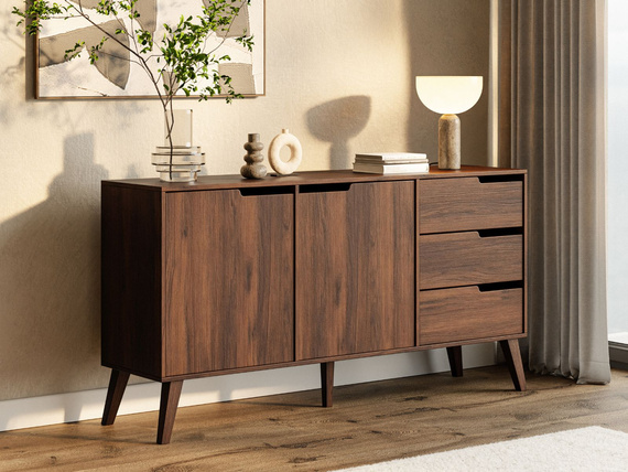 Kommode mit 3 Schubladen Nussbaum MONIS