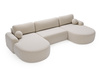 Ecksofa mit Schlaffunktion U Form OLIO Creme