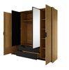 Kleiderschrank mit 2 Schubladen und Spiege STIK mit LED