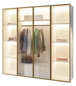 Design Kleiderschrank mit LED Beleuchtung Weiß STELLS