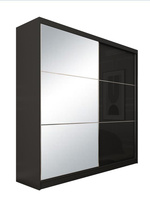 Schwebetürenschrank CINZIA mit Lacobel Glas Schwarz