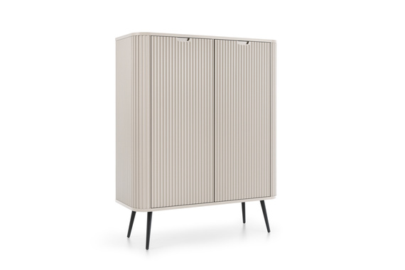 Highboard mit Lamellen auf hohen Beinen CARLO Kaschmir