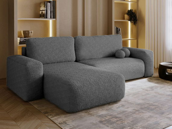 Ecksofa L-Form Links Schlaffunktion Stauraum Tedis Graphit