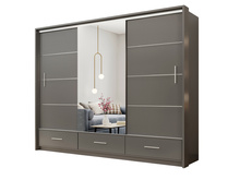 Schwebetürenschrank OPOK mit 3 Schubladen und LED Beleuchtung