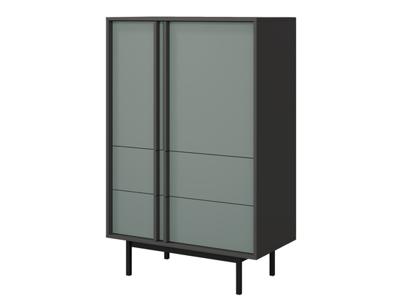 Bücherregal schmal Salbei/Anthrazit MALTS