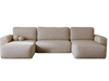 Beige Bouclé Sofa U-Form TEDIS