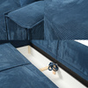 Schlafsofa mit Bettkasten und Cordstoff MONA Blau