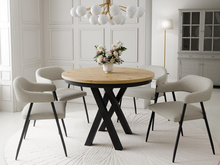 Runder Esszimmertisch LOFTO Eiche artisan