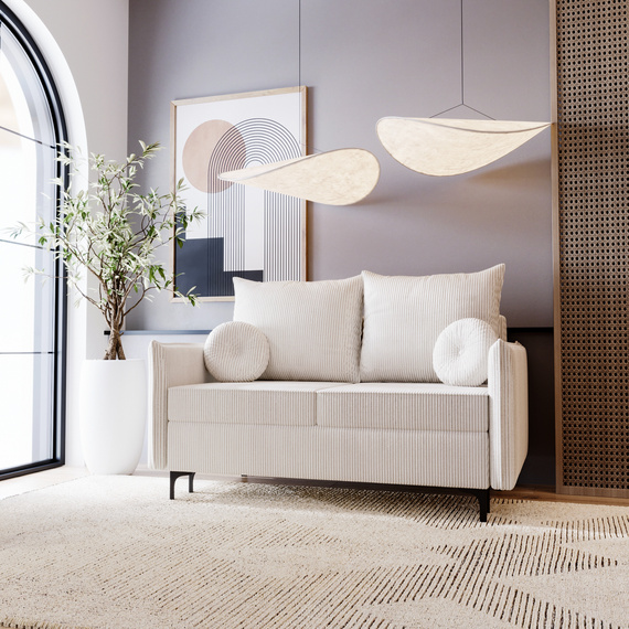 Schlafsofa klein 145 cm breite LEO Creme