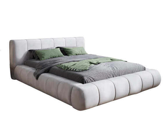 Polsterbett Designer Bett PALOS Velvet mit Bettkasten Grau