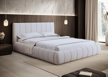 Elegant Designerbett Grau 120x200 Holzrahmen MISS