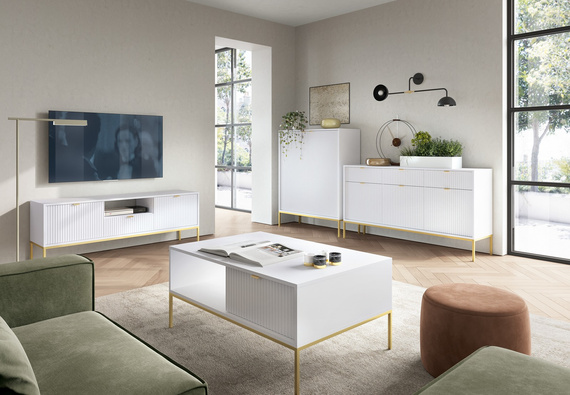 Kaffeetisch mit Schublade NOVA Weiß