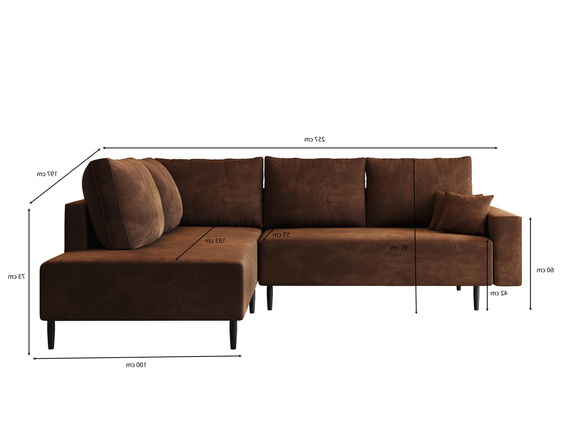 Linkes Ecksofa 257 cm bequem Gelb modern L-form BLAIR