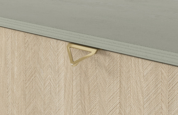 Kommode Sideboard mit Schubladen MARIA Eukalyptus / Scandi Fischgrät