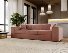 Schlafsofa modern 252 cm breit SANTO Rosa Velvet