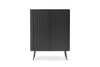 Highboard mit Lamellen auf hohen Beinen CARLO Schwarz