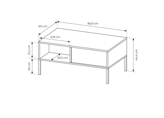 Couchtisch mit 2 Schubladen Beige
