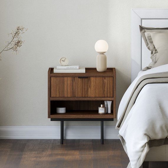 Nachttisch Japandi mit Schublade braun COLGO