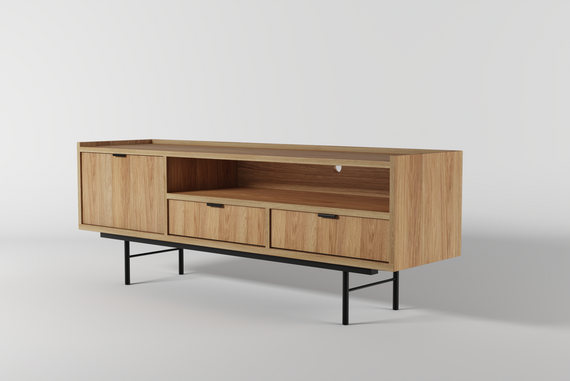 TV Lowboard Skandinavische Eiche Hikora COLGO 