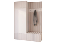 Elegant Garderobenschrank mit Lamellen Kaschmir PORTOFINO
