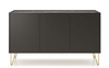 Kommode Sideboard mit marmur ARUB Schwarz Graphit