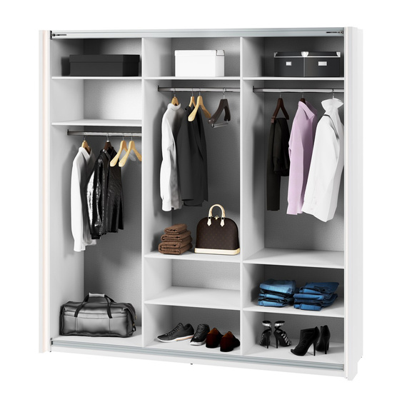 Schwebetürenschrank mit Spiegel LAVIAS Weiß