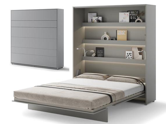 Wandklappbett Vertical BED CONCEPT 160x200 Grau