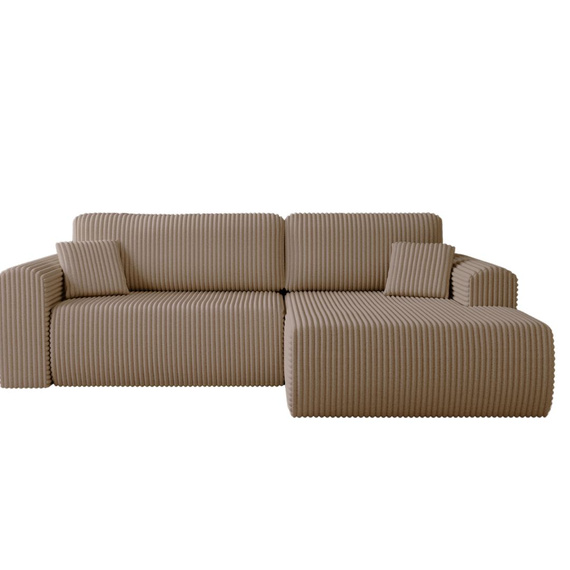 Ecksofa Cordstoff Möbel DunkelBeige