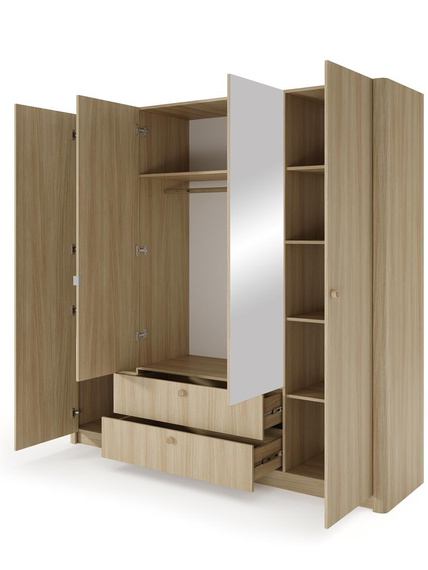 Kleiderschrank mit Spiegel BOHOS Eiche