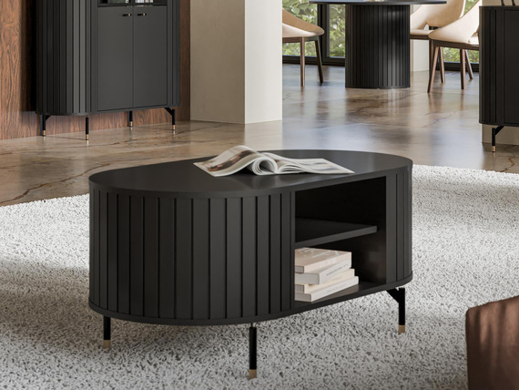 Couchtisch modern mit Lamellen MODERNO Schwarz