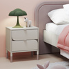  Nachttisch mit zwei Schubladen JUNA Beige